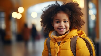 Sticker - portrait of a happy african american school girl