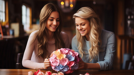 Wall Mural - Happy young LGBT couple sharing special moment together on Valentine Day