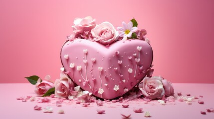 Poster - passion love pink background illustration affection hebeauty, happiness sweet, cute soft passion love pink background