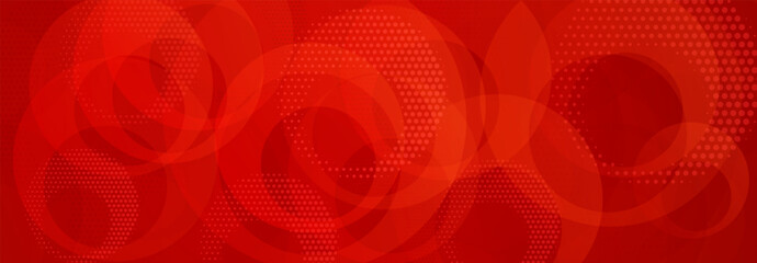 Wall Mural - Abstract background of translucent round shapes and dots in red colors