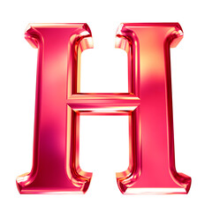 Pink symbol with bevel. letter h