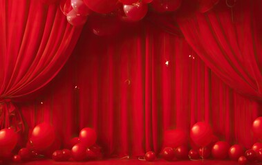 red stage curtains