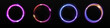 Neon circle vector glowing frame. glow laser ring lamp vector