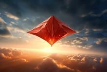 An Imaginative Visual Of A Financial Kite Soaring High In The Sky, Symbolizing The Uplifting And Freeing Outcomes Of Financial Success. Concept Of Financial Liberation. Generative Ai.