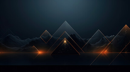 Wall Mural - A minimalistic digital background with simple geometric elements on a dark background