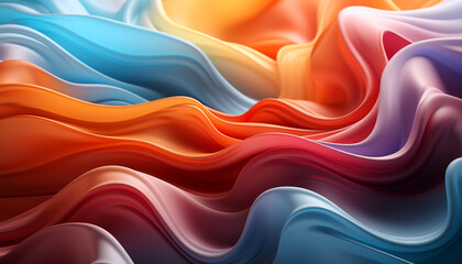Wall Mural - Abstract backdrop with multi colored wave pattern, modern design wallpaper generated by AI