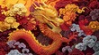 Happy chinese new year, year of the dragon zodiac sign beautiful red background.