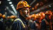 © Александр Марченко - Portrait engineer under inspection and checking construction process railway switch and checking work on railroad station .Engineer wearing safety uniform and safety helmet in work.