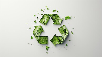 Recycle symbol on white background