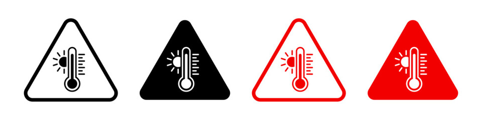 Wall Mural - Warning heat sign set