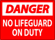 © Seetwo - Pool Danger Sign No Lifeguard On Duty