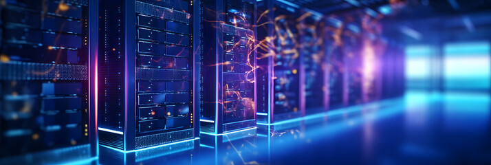 Data center and network devices in high performance operation. based.