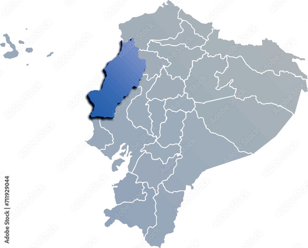MANABÍ DEPARTMENT MAP PROVINCE OF ECUADOR 3D ISOMETRIC MAP