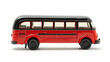 Isolated Red and Blue Toy Bus on White Background