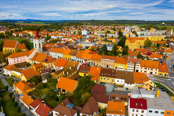 Wall Mural - Panoramic view of historical center of Blatna, Czech, Republic