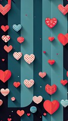 Canvas Print - background with hearts, valentine seamless pattern, Valentine icon set, big love icon, icon set valentine, valentine day concept or background valentine, valentine pattrent, valentine wallpaper