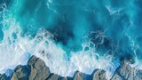 Fototapeta  - serene ripple ocean background illustration peaceful blue, motion movement, flow tide serene ripple ocean background