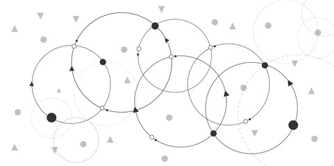 Vectors Geometric circuit dots and lines connection for communication technology and social network concept background. 
