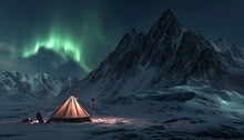 Tundra Tapestry: Aurora's Whisper Through The Toy Camera's Lens In The Realm Of Unreal, A Snowy Reverie