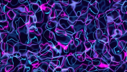 Canvas Print - Abstract colorful wavy background in vibrant neon blue and purple colors. Neon curves background.	