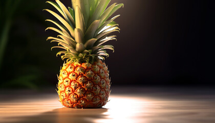 Poster - Freshness and sweetness of ripe pineapple, a healthy tropical snack generated by AI