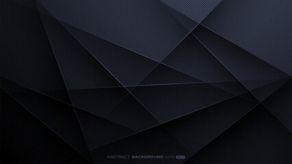 Wall Mural - Dark abstract background with polygon shape, lines stripe, and light composition