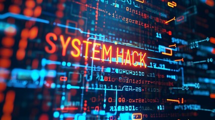 Wall Mural - technology computer network cyber crime security hacker virus programming abstract binary codes and 