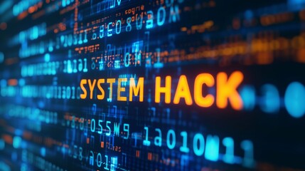 Wall Mural - technology computer network cyber crime security hacker virus programming abstract binary codes and 