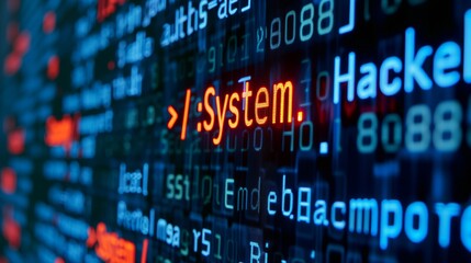 Wall Mural - technology computer network cyber crime security hacker virus programming abstract binary codes and 