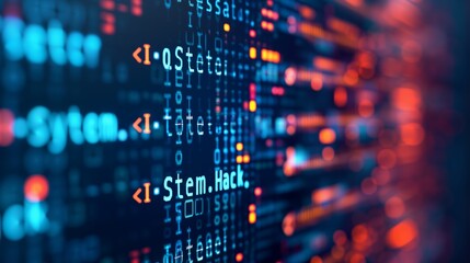 technology computer network cyber crime security hacker virus programming abstract binary codes and 