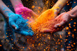 Holi is a popular and significant Hindu festival celebrated as the Festival of Colours, Love and Spring with people throwing different colors of powder paint in the air 
