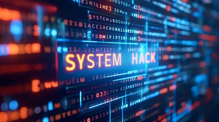 Wall Mural - technology computer network cyber crime security hacker virus programming abstract binary codes and 