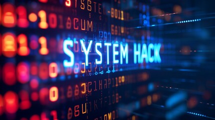 Wall Mural - technology computer network cyber crime security hacker virus programming abstract binary codes and 
