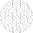 Turtle shell wickerwork pattern, round shape, with frame