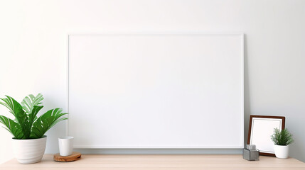 Wall Mural - mockup copy space blank screen concept on white wall