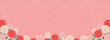 赤やピンクのバラの花の背景素材（バナー向け横長）