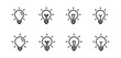 Lightbulb Icon Set. Bulb lamp icon, Lamp icons, Idea light bulb icon vector illustration.