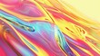 Abstract fluid 3D render holographic iridescent neon curved wave in motion yellow background. Gradient design element for banners, backgrounds, wallpapers, and covers.