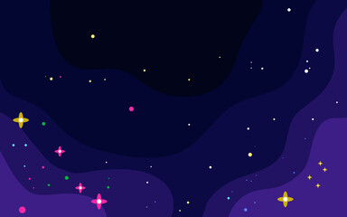Wall Mural - vector space background . cute flat style template with stars in outer space