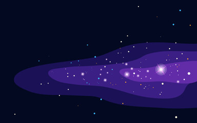 Wall Mural - vector space background . cute flat style template with stars in outer space