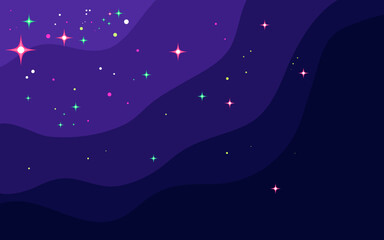 Wall Mural - vector space background . cute flat style template with stars in outer space