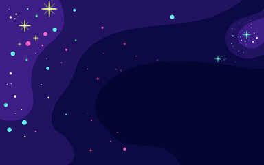 Wall Mural - Vector space background . Cute flat style template with Stars in Outer space