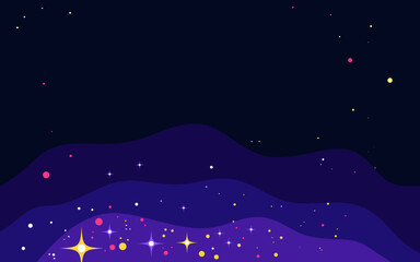 Wall Mural - vector space background . cute flat style template with stars in outer space