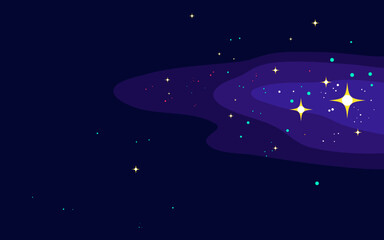 Poster - vector space background . cute flat style template with stars in outer space