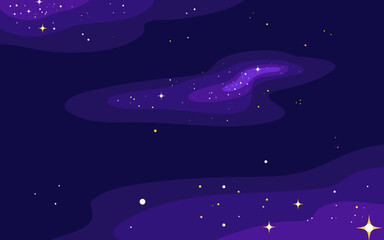 Wall Mural - vector space background . cute flat style template with stars in outer space