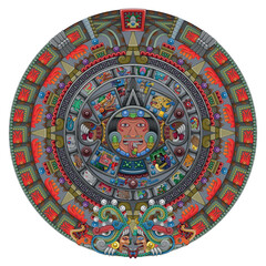 Wall Mural - Solar calendar of the ancient Aztec civilization