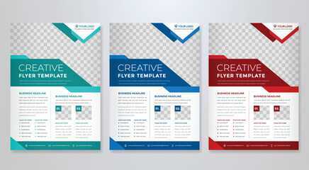 Wall Mural - business flyer template with minimalist layout and modern style use for promotion kit and product pu