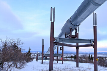 The Trans Alaska Pipeline System transports crude oil from Prudhoe Bay to Valdez, 800 miles through some of Alaska's most rugged terrain.