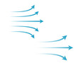 Flow wave arrows. Vector blue conditioner sign isolated. Air and water symbol for infographic banner and website.