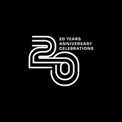 Wall Mural - 20 years anniversary celebrations logo concept	